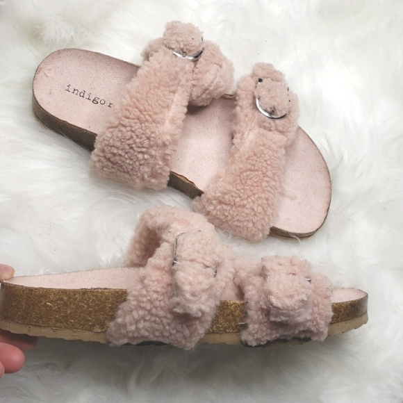 Indigo Rd Sally Faux Fur Slide Sandal women’s Size 6 Light Pink NEW NWT - Picture 8 of 8